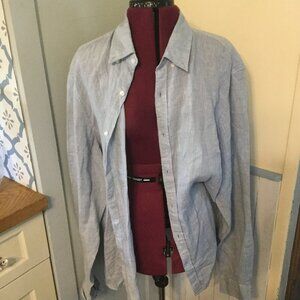 Michael Kors 100% linen button up long sleeve blouse size XXL like new condition